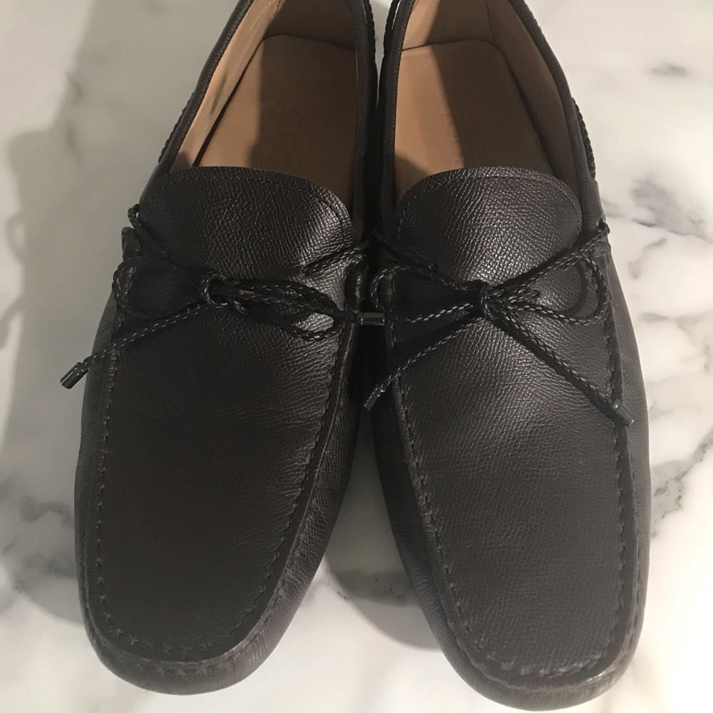 Men’s Tod’s Gommino Driving Moccasins Dark Brown Leather Sz 10.5